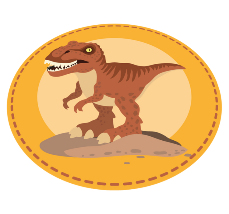 Dinosaurus pyöreä matto lastenhuone vinyylimatto - Tenstickers