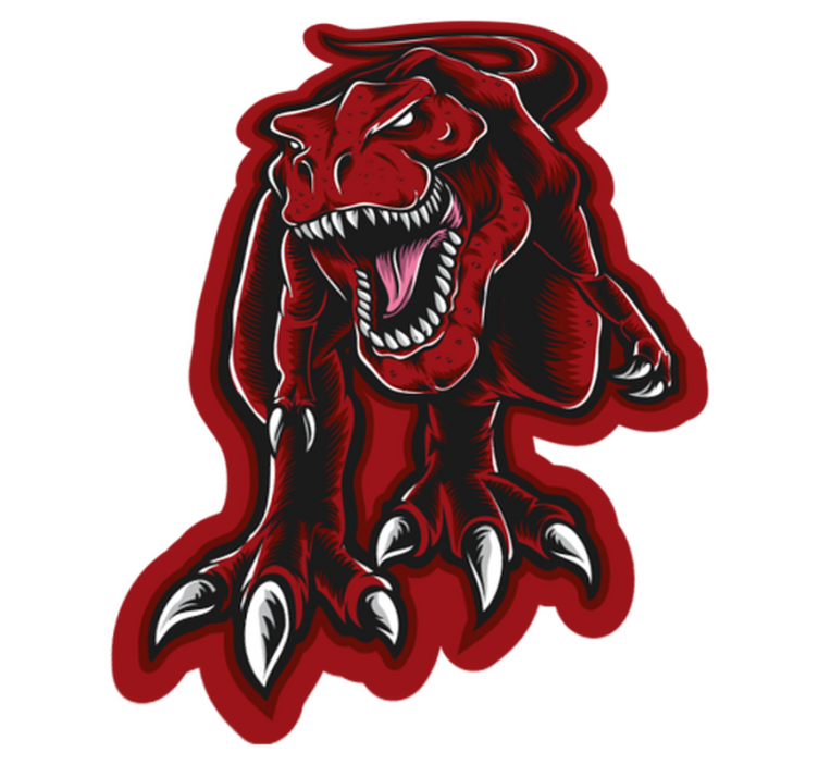 Pelottavat t-rex-kasvot eläin vinyylimatto - Tenstickers