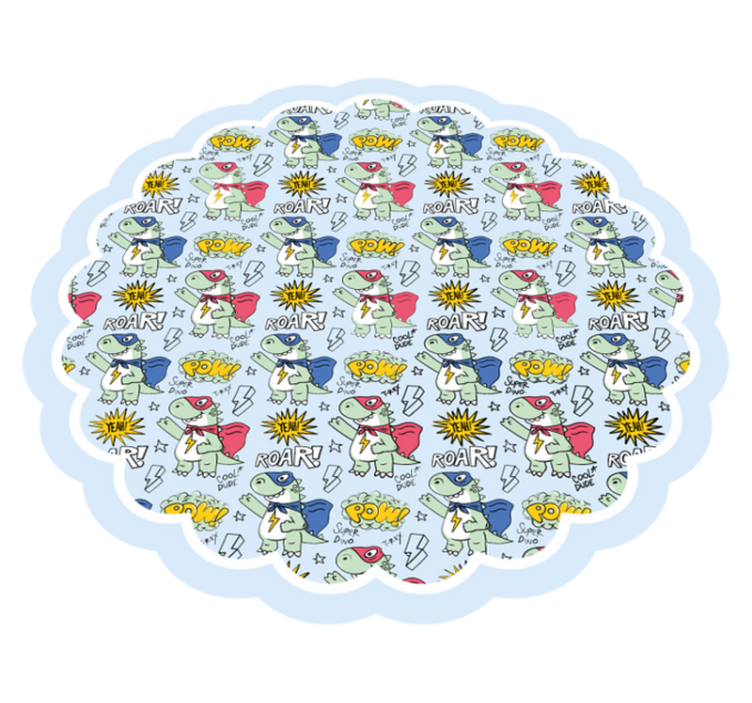 Supersankari dinot lastenhuone vinyylimatto - Tenstickers