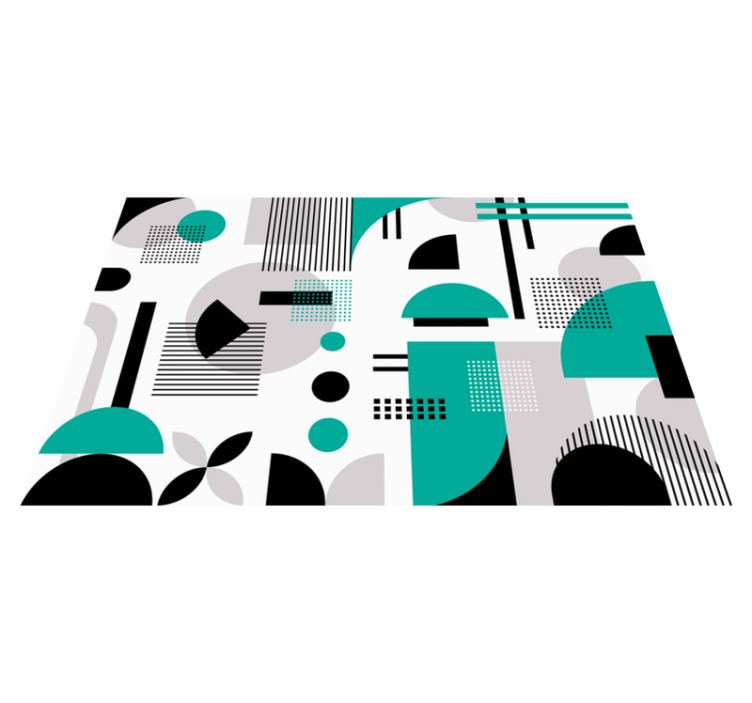 Turkoosit geometriset muodot moderni vinyylimatto - Tenstickers