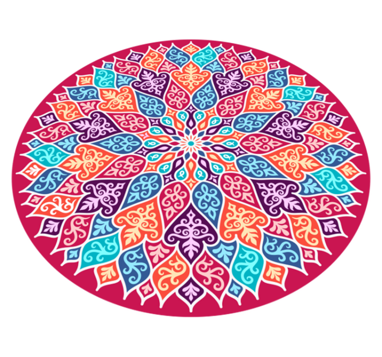 Monivärinen mandala vinyylimatto mandala - Tenstickers