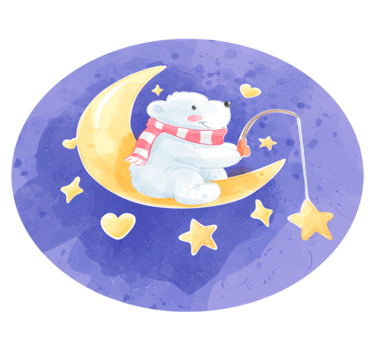 Kuutamoinen karhunpentu Vauvan huoneen vinyylimatto - Tenstickers