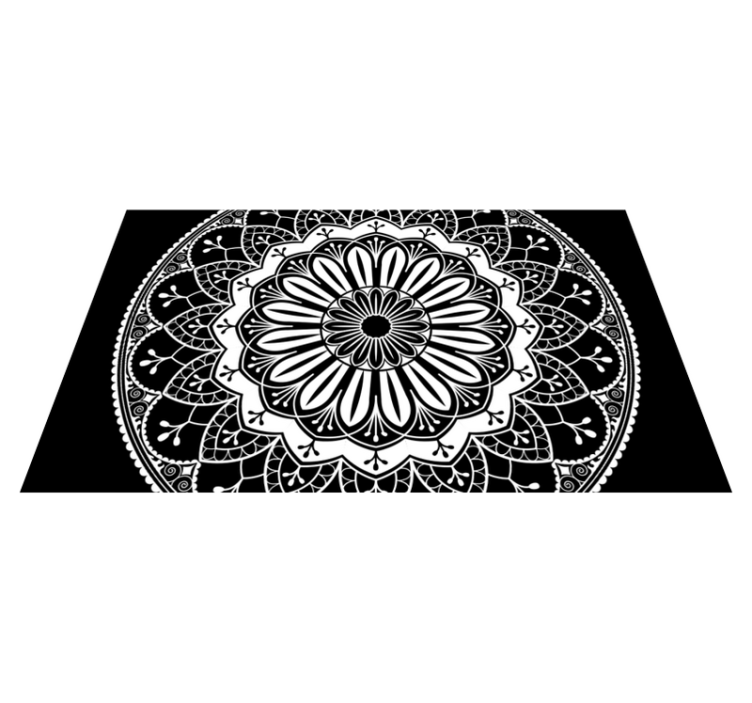 Mustavalkoinen vinyylimatto mandala - Tenstickers