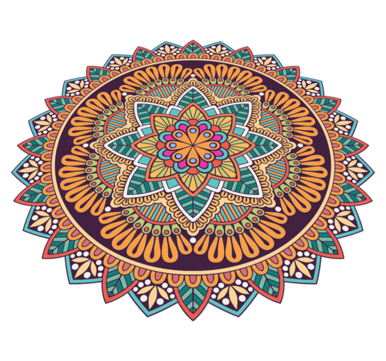 Värikäs mandala kukka vinyylimatto mandala - Tenstickers
