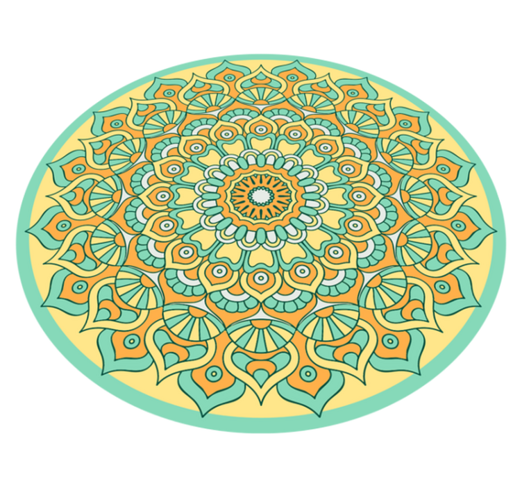Mandala pyöreä muoto vinyylimatto mandala - Tenstickers