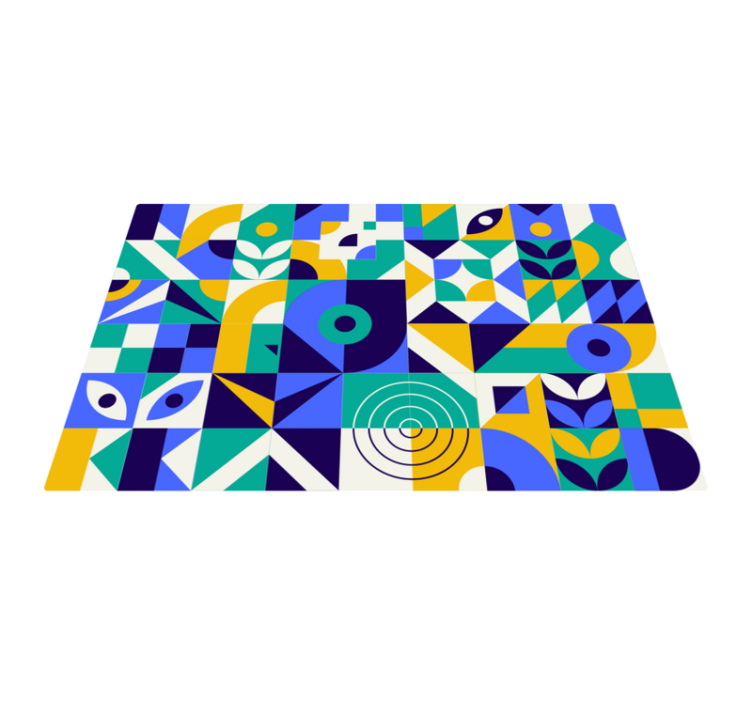 Elävä geometrinen kuvio vinyylimatto - Tenstickers