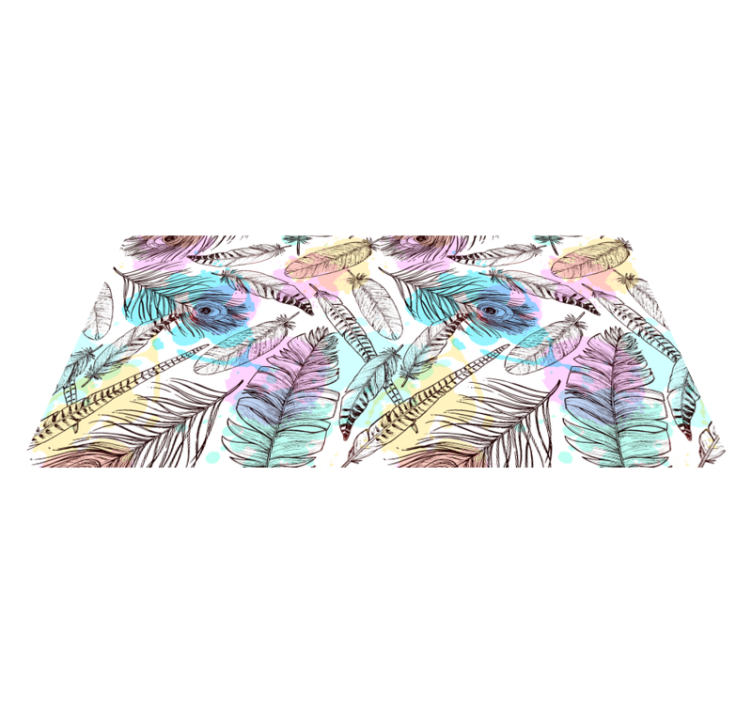 Höyhen-aihe kukka vinyylimatto - Tenstickers