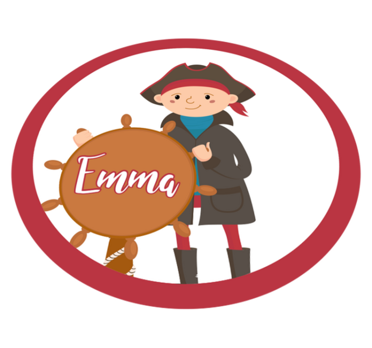 Merirosvo muokattavissa nimi vinyylimatto - Tenstickers