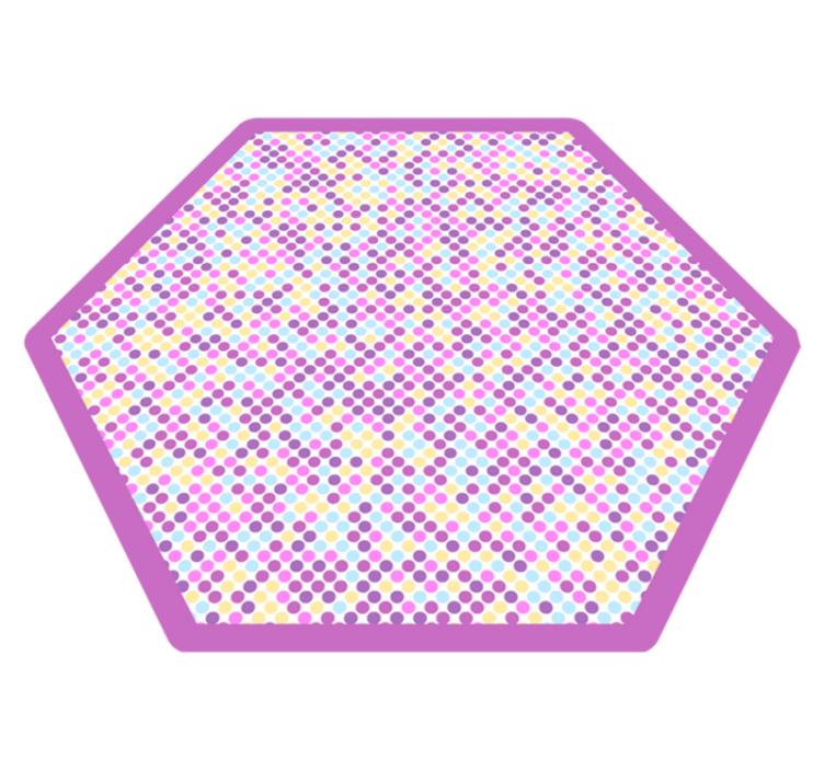 Polka kuusikulmio Lisää vinyylimatto lapsille - Tenstickers