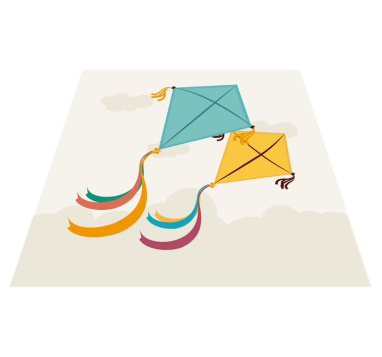 Leija ja pilvet Vauvan huoneen vinyylimatto - Tenstickers