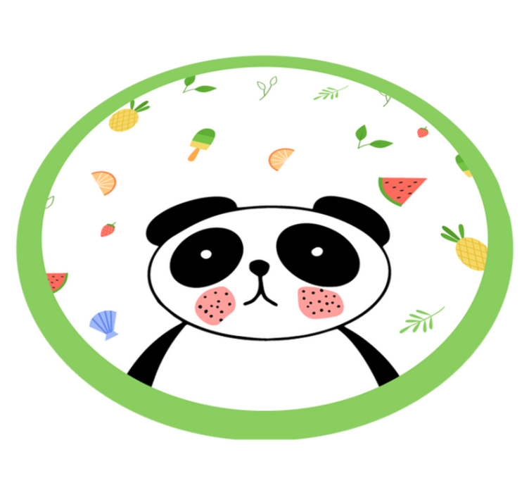 Söpö panda ympyrä lastenhuone vinyylimatto - Tenstickers