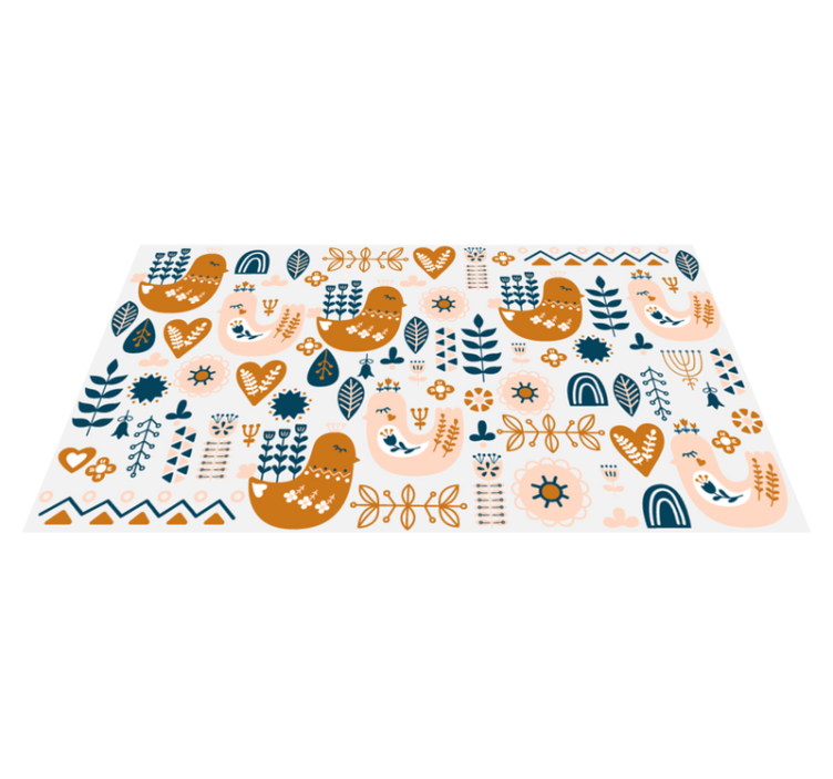 Lapset laulavan linnun kanssa skandinaavinen vinyylimatto - Tenstickers