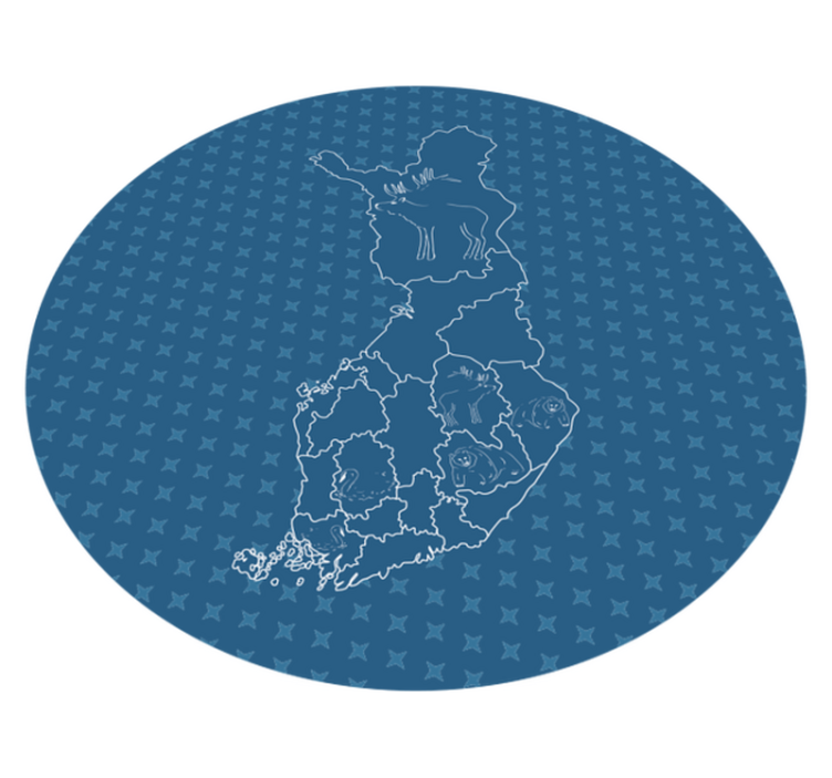 Suomi kartta eläimistöllä maailmakartta vinyylimatto - Tenstickers