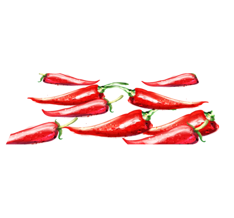 Chilipaprikoiden suunnittelu keittiön vinyylimatto - Tenstickers