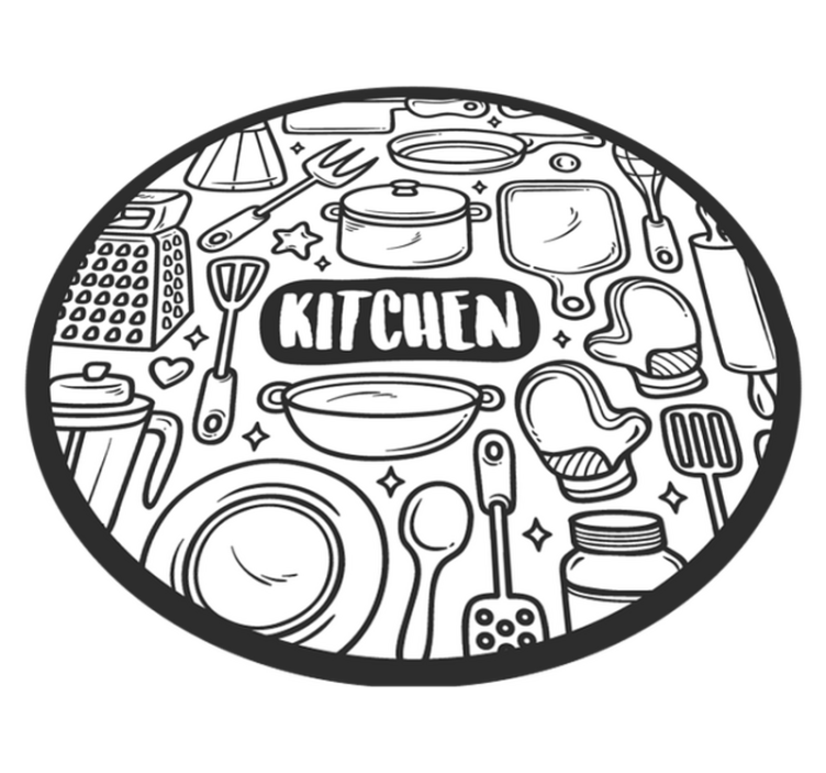 Olennainen grafiikka pyöreä vinyylimatto - Tenstickers