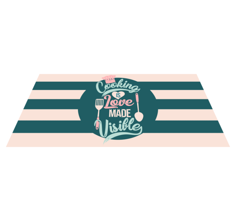 Ruoanlaitto on näkyvää rakkautta keittiön vinyylimatto - Tenstickers