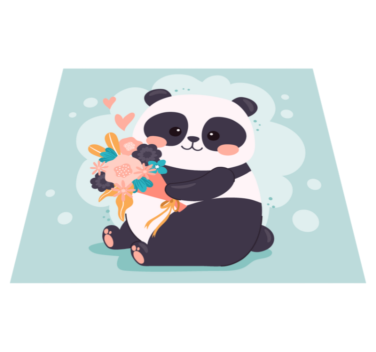 Onnellinen panda kasvot eläin vinyylimatto - Tenstickers
