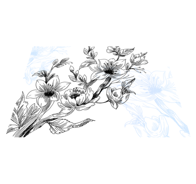 Siniset oksat Luonto vinyylimatto - Tenstickers