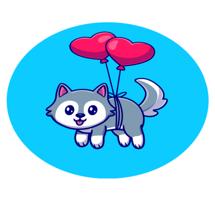 Vauvasusi ilmapallojen kanssa eläin vinyylimatto - Tenstickers