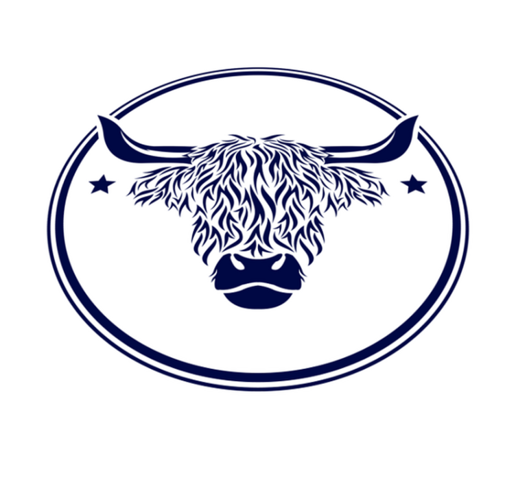 Ylämaan lehmän tunnus eläin vinyylimatto - Tenstickers