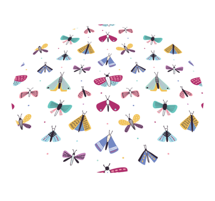 Värikäs hyönteiskokoelma vauvan huoneen vinyylimatto - Tenstickers