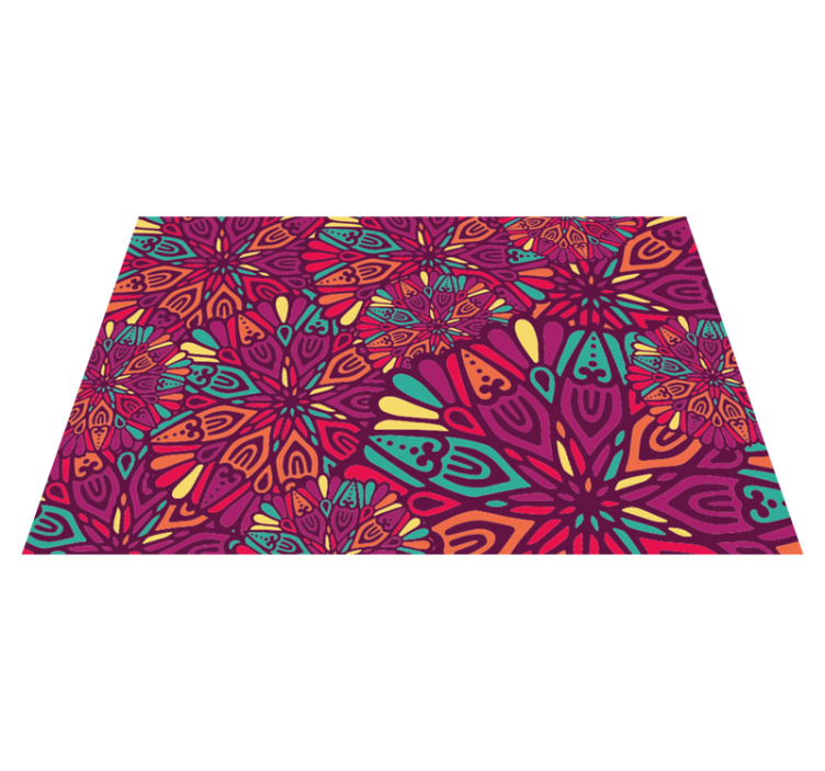 Elinvoimainen purppurakuosi mandala vinyylimatto - Tenstickers