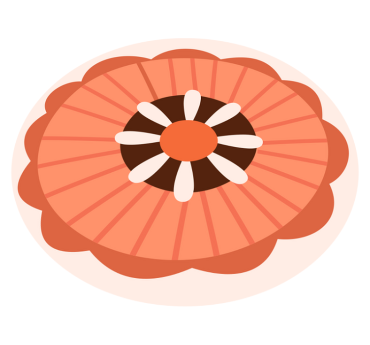 Kukkainen pyöreä elementti kukka vinyylimatto - Tenstickers