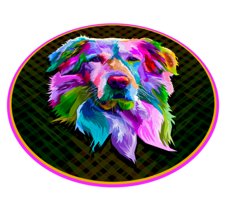 Kultainen noutaja pop-taide eläin vinyylimatto - Tenstickers