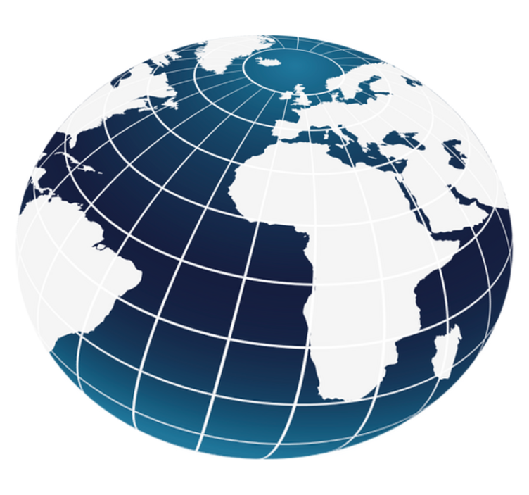 Sininen globaali muotoilu maailmakartta vinyylimatto - Tenstickers
