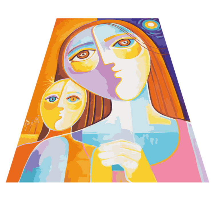 Värikkäitä abstrakteja kasvoja mosaiikki vinyylimatto - Tenstickers