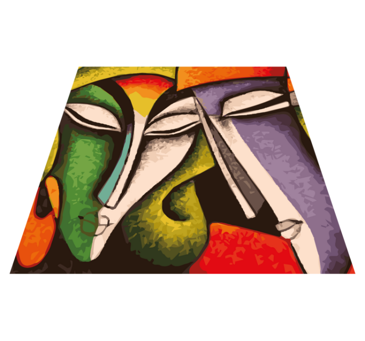 Eloisia abstrakteja muotokuvia Vinyylimatto makuuhuoneeseen - Tenstickers