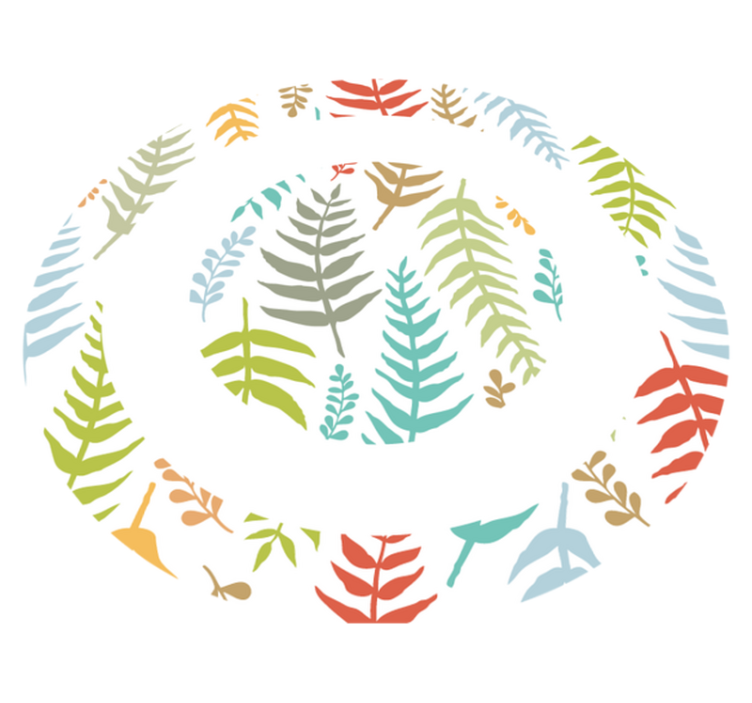 Valkoinen lehtien muotoilu luonto vinyylimatto - Tenstickers