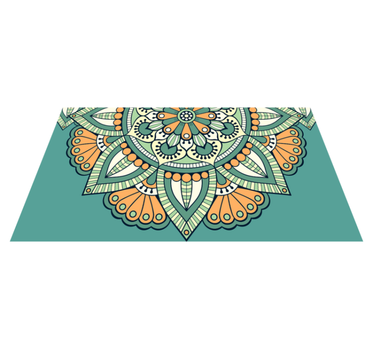 Puolikas kukkakuosi mandala vinyylimatto - Tenstickers