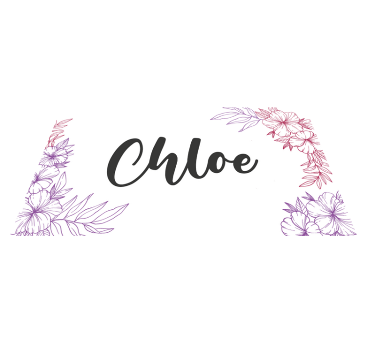 Kaunis kukka nimi räätälöity nimi vinyylimatto - Tenstickers