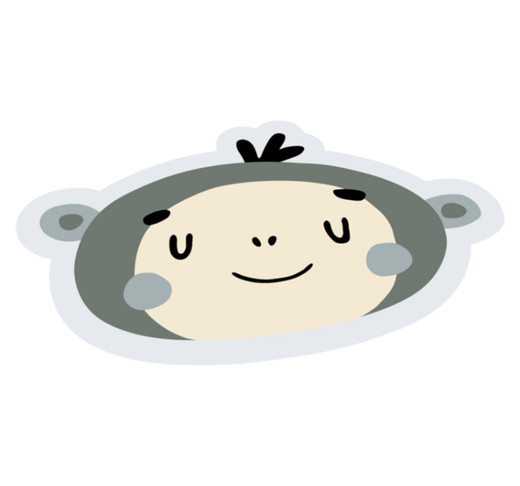 Pohjoismaisen apinan kasvot vauvan huoneen vinyylimatto - Tenstickers