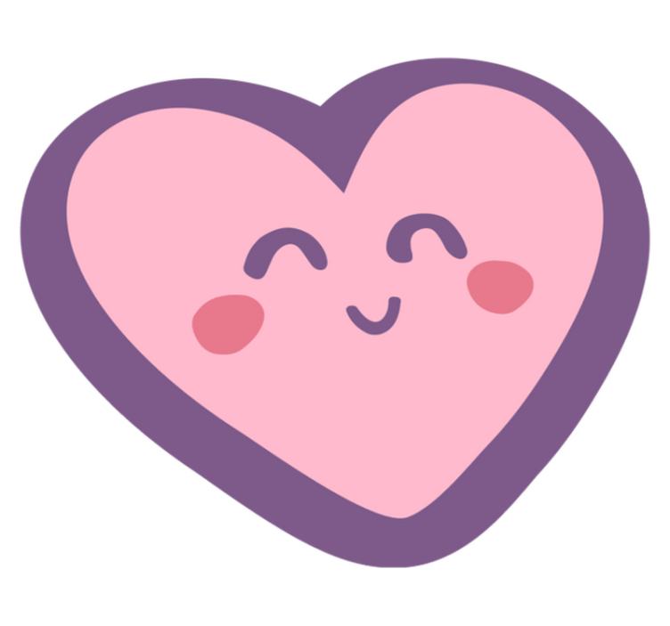 Lasten vaaleanpunainen onnellinen sydän Lisää vinyylimattoja laps - Tenstickers