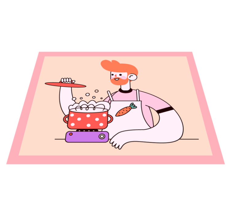 Keittiö mies ruoanlaitto vinyylimatto keittiöön - Tenstickers