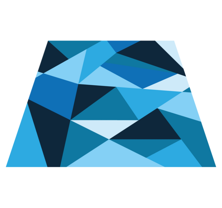 Kolmionmuotoiset siniset kuviot geometrinen vinyylimatto - Tenstickers