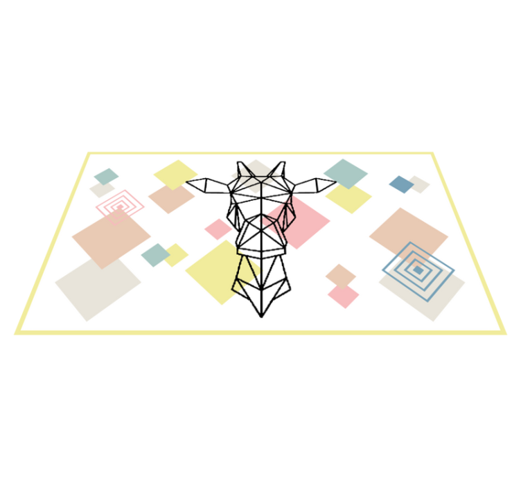 Abstrakti origami-kirahvi teinin vinyylimatto - Tenstickers