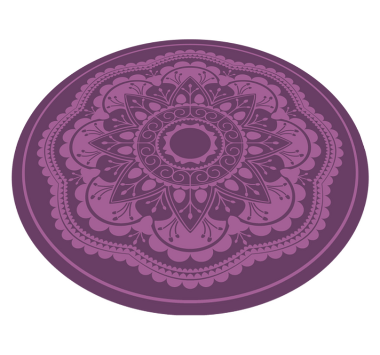 Violetti pyöreä muotoilu mandala vinyylimatto - Tenstickers