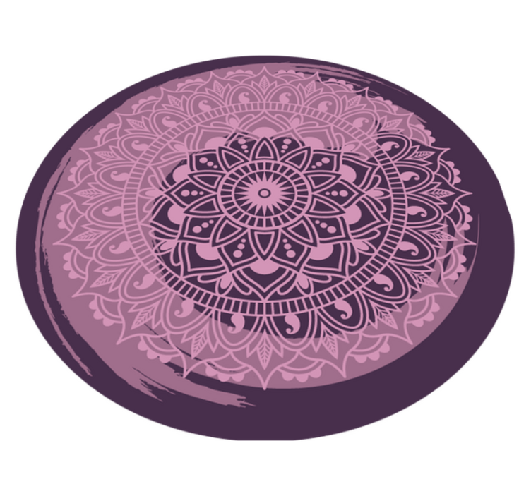 Koristeellinen vaaleanpunainen motiivi mandala vinyylimatto - Tenstickers