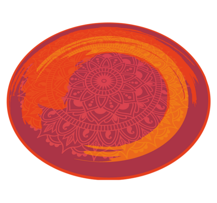 Oranssi palava mandala vinyylimatto mandala - Tenstickers