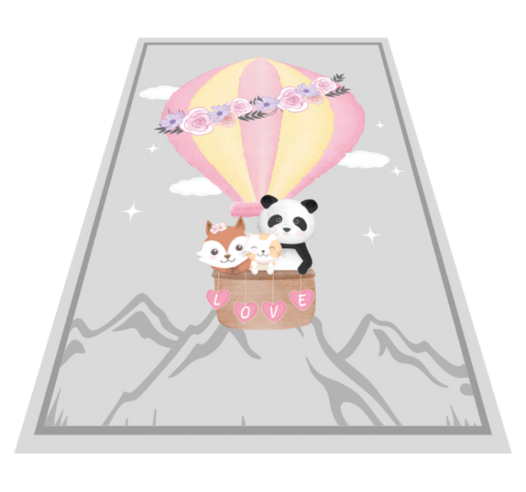 Pohjoismaiset eläimet ilmapallossa Vauvan huoneen vinyylimatto - Tenstickers