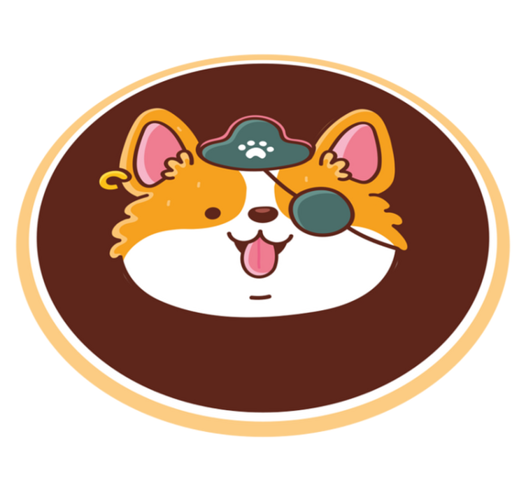 Corgi kapteenin tunnus moderni vinyylimatto - Tenstickers