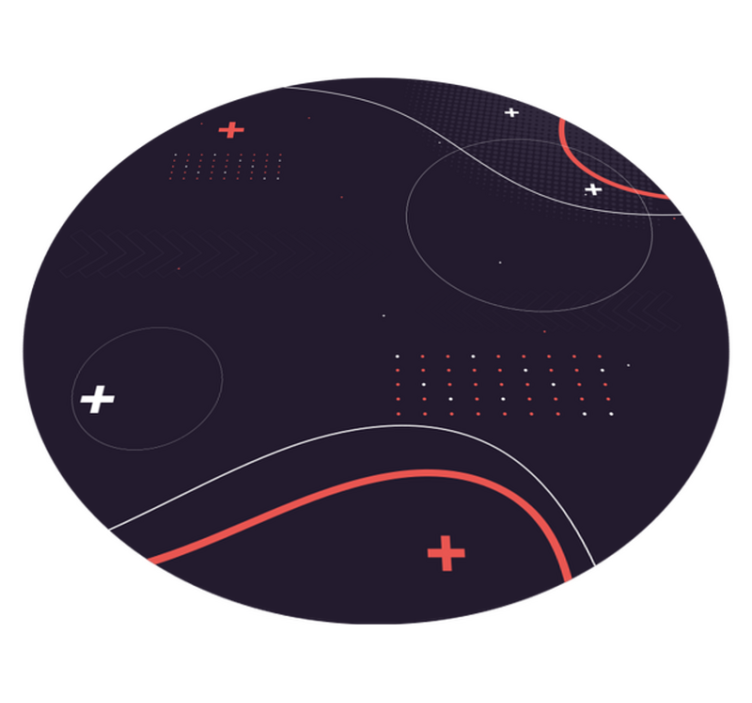 Abstrakteja kaarevia kuvioita moderni vinyylimatto - Tenstickers