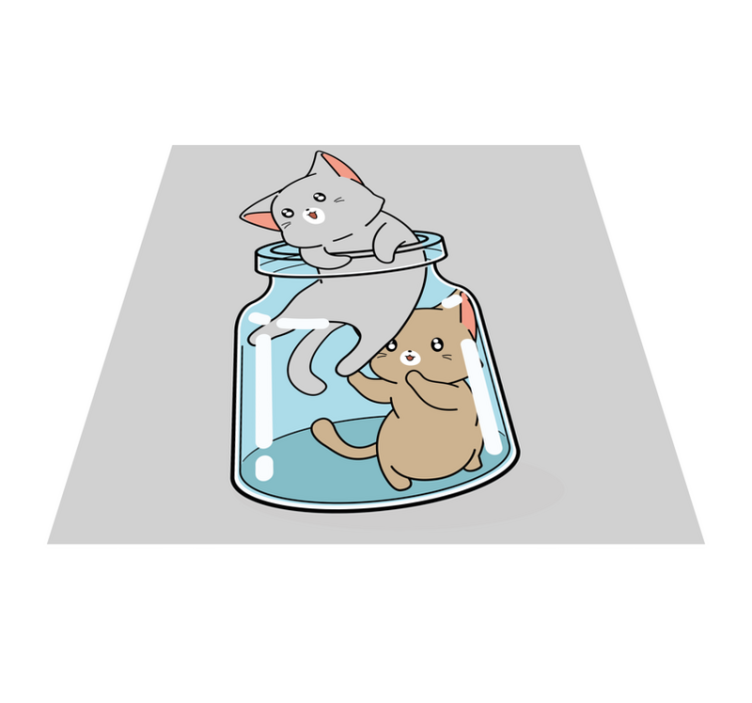 Söpöjen kissojen purkki eläin vinyylimatto - Tenstickers