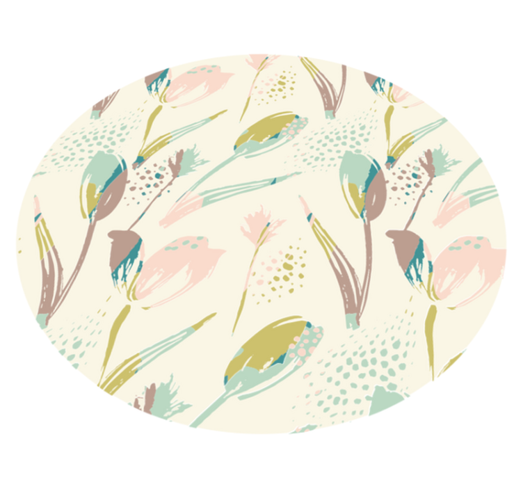 Kukkakuviot ympyrä kukka vinyylimatto - Tenstickers