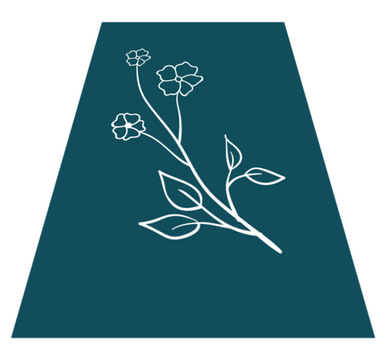 Piirrettyjä kukkia ja lehtiä kukka vinyylimatto - Tenstickers