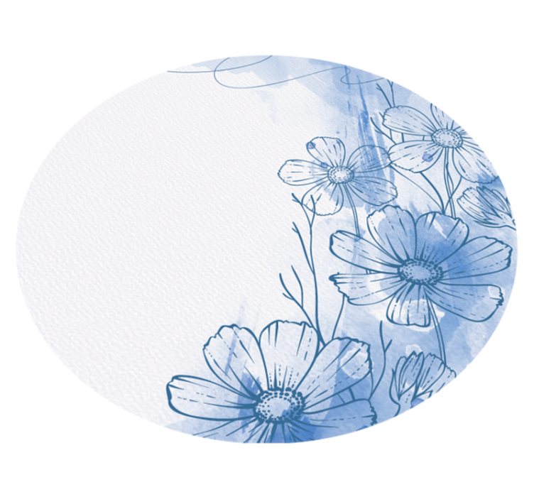 Sinisiä ohuita kukkia Luonto vinyylimatto - Tenstickers