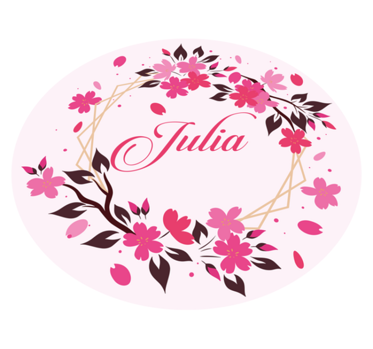 Kirsikankukkien ympyrä nimellä kukka vinyylimatto - Tenstickers